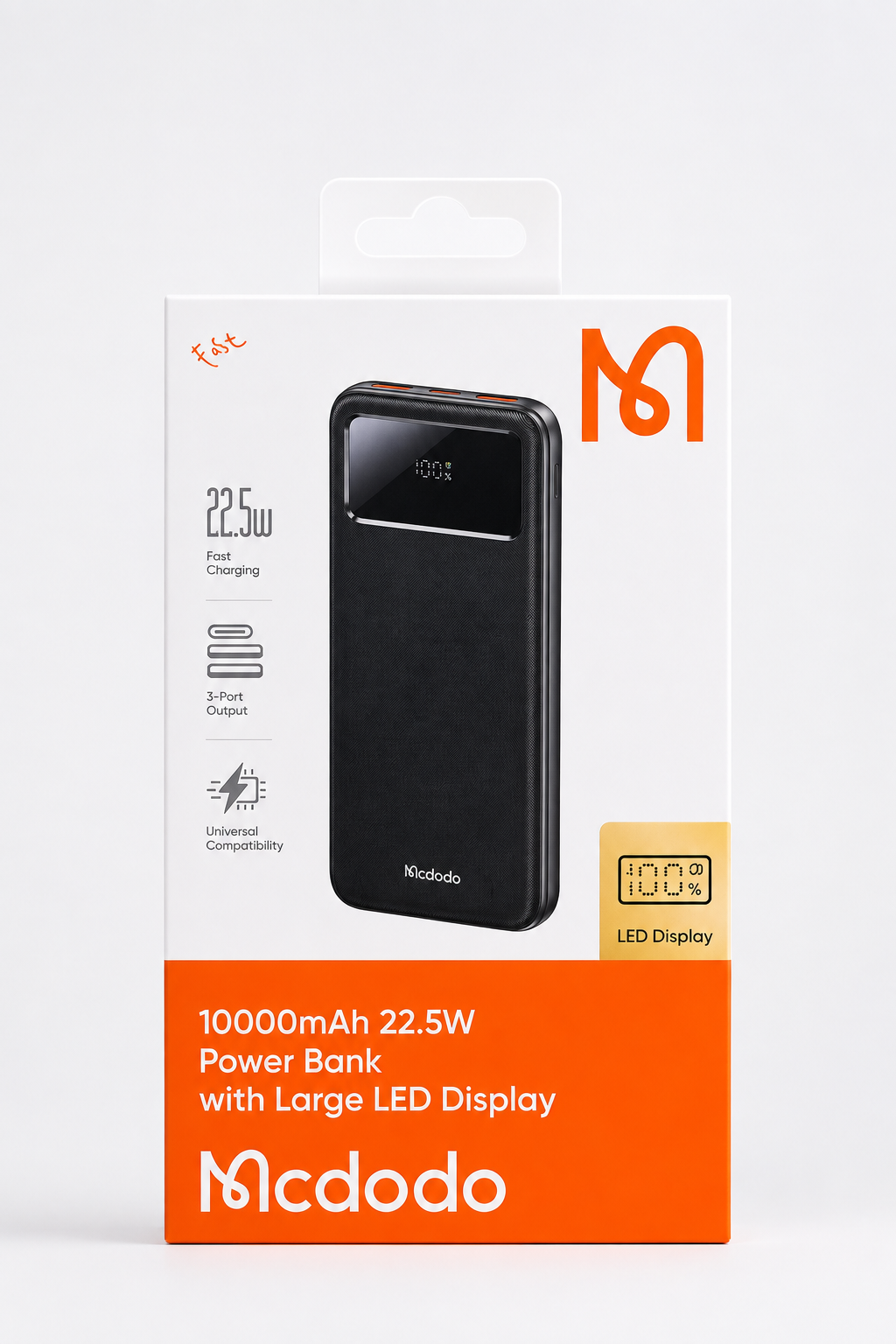 خرید پاوربانک ۱۰ هزار ۲۲.۵ وات مک دودو Mcdodo MC-422 با نمایشگر LED
