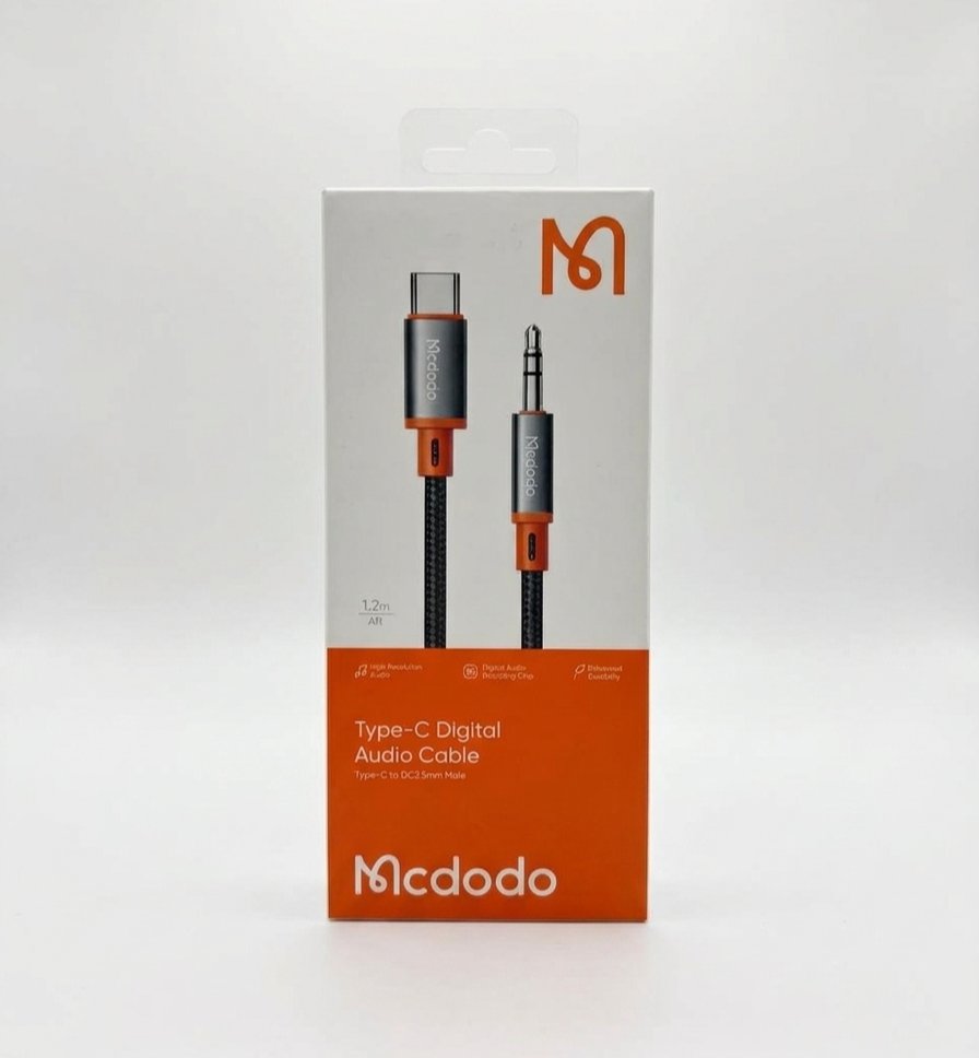 خرید کابل تبدیل تایپ سی به جک 3.5 میلی متری (AUX) مک دودو Mcdodo با چیپست صوتی دیجیتال DAC (طول ۱.۲ متر)